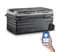 AAOBOSI 95L Car Refrigerator Portable Freezer, 12V Fridge Freezer Dual Zone Compressor Camping Fridge with APP Control for Car 12V/24V 100-240V Electric Cooler for Camping -20℃ to 20℃