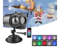 AAOTE Christmas Projector Lights,2-in-1 With Remote Control LED Landscape Lights Waterproof Outdoor Indoor Xmas Party Garden Decorations 16 Slides,10 Color (Color : Black, Size : 6pcs)