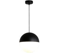 AAOTE Nordic Modern Frosted Glass Pendant Light Black Adjustable 1 Light Globe Hanging Light Spherical Pendant Lighting for Kitchen Island Living Room Bedroom 15/20/25/30cm