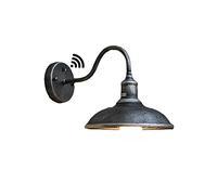 AAOTE Sensor Dusk to Dawn Outdoor Light Fixtures Coach Wall Mount, IP65 Oil Rubbed Bronze/Silver Finish Industrial Lamp Swan Neck Sconce for Entryway Post Garage Patio Yard Outside House
