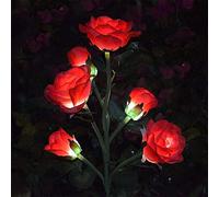 AAOTE Solar Rose Lights,Solar Flowers Garden Lights,5 Heads Rose Light Outdoor Waterproof,Solar Pathway Lights Garden Stake Lights for Lawn, Patio, Backyard