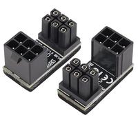 AAOTOKK 180 Degree ATX 6Pin Female to Male Connector PCI 6 Pin to 6 Pin PCI Express Video Card Power Adapter for Desktop Graphics Card(2Pack-Down)