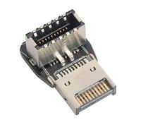 AAOTOKK 1Pack 90 Degree Type-E USB 3.1 Front Panel Header Adapter - Up-Right Angle USB 3.1 Type-E Male to Female Front Panel Internal Power Connector for Motherboard