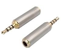 AAOTOKK 2.5mm Headphone Adapter 4-Pole 2.5mm Male to 3.5mm 1/8 Female Jack Stereo Audio Converter Metal Shell for Headset, Audio Earphone, Microphone (2 Pack-2.5 to 3.5mm M/F)