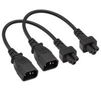 AAOTOKK (2 Pack) C14 to C5 AC Cable, 10A 125V IEC 3Pole Male to Mickey Mouse 3Pole Female Power Adapter,C5 to C14 AC Converter for Mickey Mouse Laptop Receptacle Converter (0.3m/1ft)