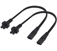 AAOTOKK (2-Pack) IEC 320 C8 to C5 AC Adapter Cable,7.5A 125V Figure 8 Male to Mickey Mouse 3Pole Female AC Power Converter Cable for TV PC Computer Monitor Projector Printer etc(33Cm/1ft)(C5 to C8)