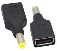 AAOTOKK(2-Pack USB to DC DC 5.5×1.7mm Power Converter Adapter USB 2.0 A Female to DC 5.5×1.7mm Male DC 5Volt Barrel Power Plug Charger Cord Connector for 5 V DC or USB Charging Device(F/5.5×1.7MM)