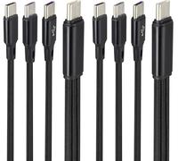 AAOTOKK 2Pack/4Ft 3 in 1 USB C Splitter Cable - Type C 2.0 to Dual Type C + Micro USB Charge Cable, 2A Fast Charge for Mobile Phones and Tablets (Black-2Type C+1Micro)
