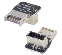 AAOTOKK 2Pack 90 Degree USB 3.2 Front Panel Internal Connector Down-Right Angle Type-E USB 3.1 Female to Male Front Panel Internal Connector Adapter for USB C Header PC Motherboard(Type-E/Down)