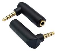 AAOTOKK 3.5mm Headphone Audio Converter 90 Degree Right Angled 4 Poles 3.5mm (1/8 inch) Male to Female TTRS Audio Stereo Connector Extension Adapter(2 Pack/4 Pole)