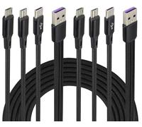 AAOTOKK 4Ft/2Pack 3-in-1 USB 2.0 A Male to 3 Micro USB Male Nylon Braided cable,Compatible with sound/Android Phones & Micro/Type C USB interface Devices(Black-1Type C+2Micro)