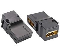 AAOTOKK 90 Degree HDMI Keystone Coupler, Gold Plated 90 Degree HDMI Keystone Jack Insert Female to Female 3D 4K Coupler Adapter for Wall Plate (Black/2 Pack)