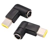 AAOTOKK 90 Degree Right Angle 7.9mmx5.5mm to ultra-thin Square tip Power Converter cable Adapter for Lenovo ThinkPad T440,T540p,X1 Carbon,X240 Dongle Laptops(2Packs)