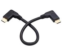 AAOTOKK 90 Degree USB 3.1 Type C Male to Male Gen 2(10Gbps) Connector Cable,Supports Charging,Data,Audio,Video Cable for New MacBook Pro 2017,USB-C Hub,Type-C Devices,Laptops(20cm-M/M)