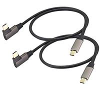 AAOTOKK 90 Degree USB C to USB C 3.1 Gen 2 Cable USB Right Angle 3.1 Type C Male to Male Extension Cable Fast Charging Compatible for Google Pixel 3XL,Samsung Galaxy Note 10 S20,MacBook(0.6M/2Pack)