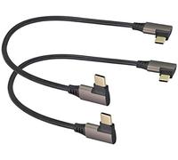 AAOTOKK 90 Degrees Left and Right USB 3.1 C-Type to USB C 3.1 Male 4K@60Hz Second Generation Expansion cable Supports Charging,Data,Audio,and Video Cables for laptops and Mobile Phones(0.3M/2pack)
