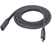 AAOTOKK AOTOKK Flat C-type USB 3.1 Male to USB C 3.1 Female Adapter cable 5 Gbps and 2A Cables Support Charging,Data,Audio,and 4K High Definition Video Cables for laptops,Tablets,and Phones(1.5M-M/F)