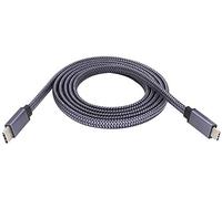 AAOTOKK AOTOKK Flat Woven USB C 3.1 Male to USB C 3.1 Adapter Extension cable 5 Gbps and 2A Cable,Supporting Charging,Data,Audio,and Video cables for laptops,Tablets,and Mobile Phones(1.5M-M/M)
