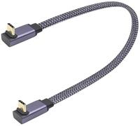 AAOTOKK Braided 90 Degree USB 3.1 Type C Cable Flat Short Up&Down Angle USB Type C 3.1 Male 4K@60Hz Extension Cable Supports Charging,Data,Audio,Video Cable for Laptop&Tablet&Mobile Phone.(0.3M-M/M)