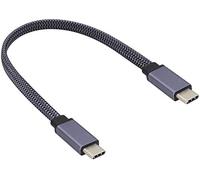 AAOTOKK Braided USB 3.1Type C Cable Flat Short 3.1 USB Type C Male to Male 4K@60Hz Gen 2 Extension Cable Supports Charging,Data,Audio,Video Cable for Laptop & Tablet & Mobile Phone.(0.3M-M/M)