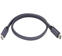 AAOTOKK Flat Short USB C to USB C 3.1 Male to Male 2nd Generation Braided Cable 10Gbps Expansion cable fast Charging Compatible with Google Pixel 4 3 XL,Samsung Galaxy Note 10,MacBook(0.5M-M/M)
