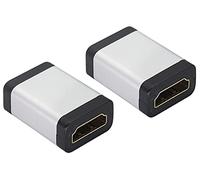 AAOTOKK HDMI Adapter 4K HDMI Connector Female to Female Coupler,Aluminum Alloy HDMI Extender,with 4K@60hz,3D and HDR for HD TV,Computer,PC,Monitor,Laptop,Projector,DVD Player,PS 4/3(2Pack/Silver)