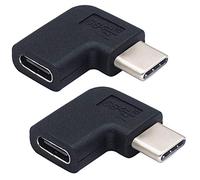 AAOTOKK Left and Right 90 Degree USB 3.1 C-type Male to Type C Female Gen 2(10Gbps) 3A Converter Compatible with MacBook Pro,Samsung DeX Station,Galaxy S9/S9+,etc.(Left/Right 2-Pack)