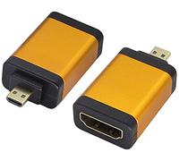AAOTOKK Micro HDMI to HDMI Adapter,(Type-D) Micro HDMI Male to HDMI Female Coupler for 4K 60Hz Micro HDMI Port Connector Devices for Camera,Laptop,Tablet,HDTV,Projector(2-Pack/Orange)