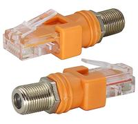 AAOTOKK RF Female to RJ45 Male Ethernet Coaxial barrel Converter Adapter,RF to RJ45 Converter for most line tester,line Detector,line finder and other Detection Equipment.(2 Packs/Female-Male)
