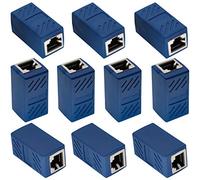 AAOTOKK RJ45 Cat6 Adapter Ethernet Cable Extender Cat6 Female to Female inLine Network Cable Coupler Cat6 Cat5 Cat5e Ethernet Coupler Adapter(Blue-10Pack)