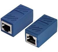 AAOTOKK RJ45 Coupler, in Line Network RJ45 Female to Female Ethernet Extension Adapter, LAN Connector Inline Network Connectors for Cat5/Cat5e/Cat6/Cat6e Ethernet Cable(Blue-2 Pack)