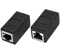 AAOTOKK RJ45 Coupler, in Line Network RJ45 Female to Female Ethernet Extension Adapter, LAN Connector Inline Network Connectors for Cat5/Cat5e/Cat6/Cat6e Ethernet Cable(Black-2 Pack)