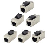 AAOTOKK RJ45 Coupler Keystone Jack Cat6A 10G Ethernet Panel Cat6A Female to Female Coupler, UTP CAT6A Keystone Inline Coupler Use for Networking As an Extender Between Two Patch Cables(10-Pack/CAT6A)