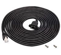 AAOTOKK RJ45 Network Extension Cable Female to Male Cat6 Shielded Ethernet Network Connector Screw Panel Mount Extension Cable for Router, Modem (5M/16ft)