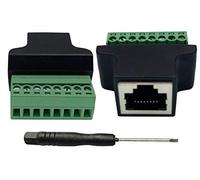 AAOTOKK RJ45 Screw Terminal RJ45 8P 8C Female to 8Pin Female Bolt Screw Type terminals Ethernet Net Network Plug for AV CCTV UTP DVR Cat5 Cat6 Cat7 Coupler(2 Pack/Female)