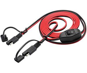 AAOTOKK SAE Extension Cable 16 AWG Wire Harness 12V-24V DC With Switch Quick Connect/Disconnect Snap Action Cable for Motorcycle, Cars, Camp Trailer, Solar Panels (2.4m/7.8ft)