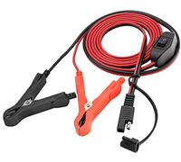 AAOTOKK SAE Extension Cable 16 AWG Wire Harness SAE to Battery Alligator Crocodile Clip12V DC Extension Cord with Switch Quick Connect/Disconnect Snap Action Cable(2.4m/7.8ft-Fuseless Box)