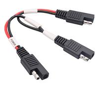 AAOTOKK SAE Y Splitter Adapter Cable 18AWG SAE 2-Way Adapter,1 to 2 SAE Y Splitter SAE DC Power Automotive Connector Extension Cable for Solar Panel Charging(20cm/7.8inch-Red black-white)