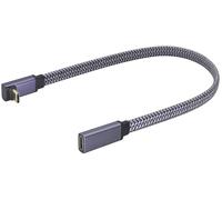 AAOTOKK Short Flat 90 Degree 3.1 Type C Cable Up&Down Angle PD 3.1Type C Male to Type C Female Cable Fast Charging USB C Cable Compatible for Samsung iPad Pro Air MacBook&More Type-C Devices(0.3M-M/F)