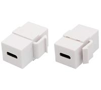 AAOTOKK USB C Keystone Jack Adapter USB 3.1 Type-C Female to Female Keystone Insert Socket Coupler Adapter for Wall Plate Outlet Panel (White/2 Pack)