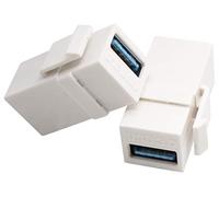 AAOTOKK USB Keystone Adapter USB 3.0 A Keystone Jack Insert Female to Female conector Adapter for Wall Plate Outlet Panel (White/2 Pack)