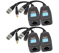 AAOTOKK Video Balun RJ45 to BNC Transceiver Transmitter HD-CVI/TVI/AHD/CVBS with Power Connector for 1080P 3MP 4MP 5MP 8MP CCTV Security DVR Surveillance Camera System (2Pairs)