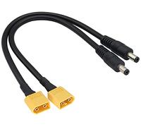 AAOTOKK XT60 Adapter Cable Female Bullet Connector to DC5.5X 2.5mm Male Power Jack Adapter Cable for TS100 Soldering Iron,FPV Monitor Power,Drone Power Cord(DC 2.5mm-M/30cm-2Pack)