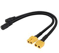 AAOTOKK XT60 to DC Adapter Cable XT60 Bullet Connector to DC5.5X 2.5mm Female Power Jack Adapter Cable for TS100 Soldering Iron, FPV Monitor Power,Drone Power Cord.(30 cm-2Pack)