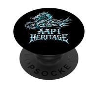 AAPI Heritage Month Dragon Cyber Goth Neo-Tribal Barbed Wire PopSockets Adhesive PopGrip