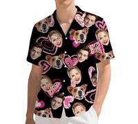 Aappping Custom Hawaiian Shirts for Men with Face, Personalised Shiteshirts Hawaiian Shirts, Funny Shirt, Tropical Summer Beach Casual Short Sleeve, Personalised Gifts for Men (8)