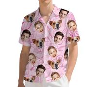 Aappping Custom Hawaiian Shirts for Men with Face, Personalised Shiteshirts Hawaiian Shirts, Funny Shirt, Tropical Summer Beach Casual Short Sleeve, Personalised Gifts for Men (9)
