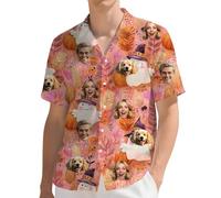 Aappping Custom Hawaiian Shirts for Men with Face, Personalised Shiteshirts Hawaiian Shirts, Funny Shirt, Tropical Summer Beach Casual Short Sleeve, Personalised Gifts for Men (S)