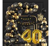 Aapxi 40th Birthday Balloons,40th Birthday Men Ladies, 40th Happy Birthday Garland Balloons Gold,40th Birthday Confetti Balloon Arch Kit, Birthday Party , 5 inch, 10 inch, 12 inch, 18 inch, 32inch