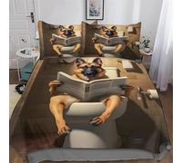 AAPZY German Shepherd Series Bedding Set Patterns Soft 3pcs Fade Resistant Breathable Quilt Cover with Pillowcase 3D Printed Duvet Cover Set Comforter Cover, For Boys, Girls King (220x240cm)